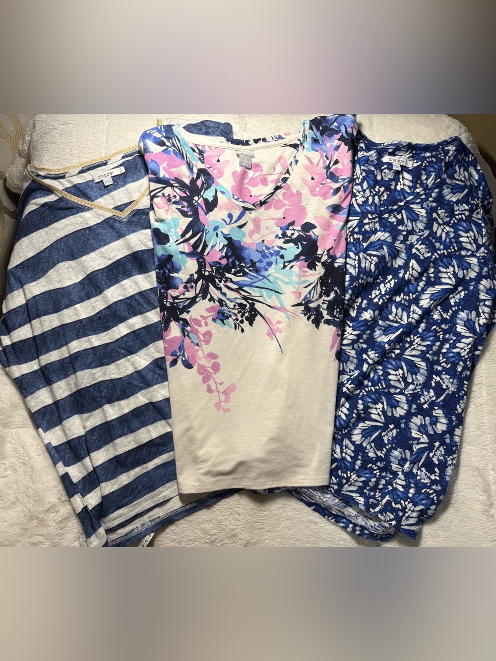 Chico’s Bundle!  Set of 3 Sz 3 Tees